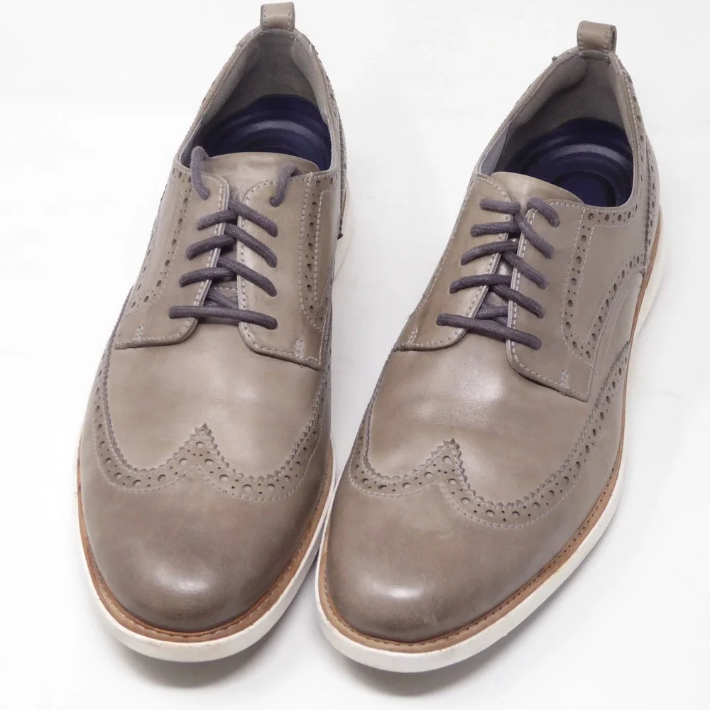 Cole Haan Mens Grand Evolution Wingtip Oxford Shoes Gray C31350 Size 13